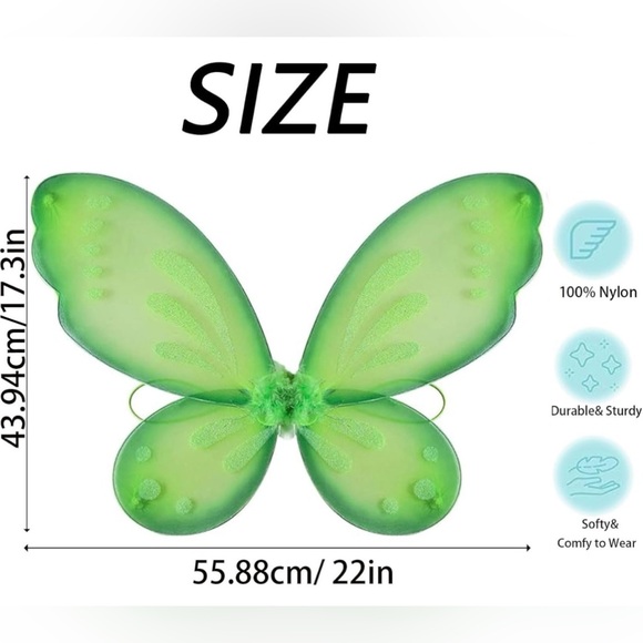 Fairy Wings Lime Green & Pink - Picture 3 of 6